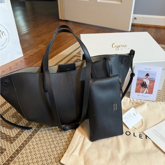 Polene Cyme Mini textured black bag - Picture 6 of 10